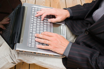 Businessman with a computer