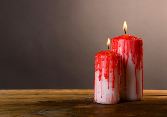 Bloody candles for Halloween holiday,