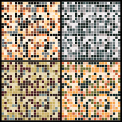 Wall Mural - four colorful mosaic backgrounds