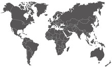 Weltkarte In Grau
