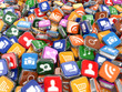 © Maksym Yemelyanov - Software. Smartphone or mobile phone app icons background.