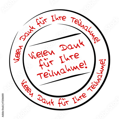 stempel gemalt vielen dank fuer ihre teilnahme! I Stock Vector Adobe Stock