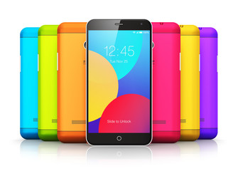 Poster - Smartphones with color back covers