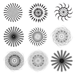 Black and White Abstract Psychedelic Art Background. Vector Illu