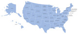 Fototapeta  - USA Map with State Names