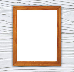 Canvas Print - blank wood frame on wood wall