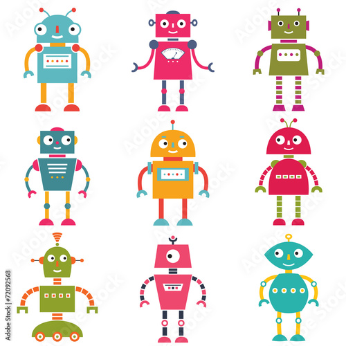 Tapeta ścienna Zestaw izolowanych tobots