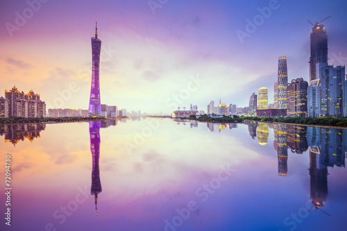 Board z aluminiowym obramowaniem Guangzhou, panoramę miasta Chin