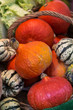 Pumpkins for sale in a greengrocery