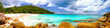 Anse Georgette beach panorama in Praslin Island, Seychelles