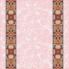 Wall Mural - lace border stripe in ornate floral background