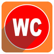 © Alex White - toilet red flat icon isolated