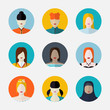 © AldanNa - Vector set  of women avatars  in flat style different nationalit