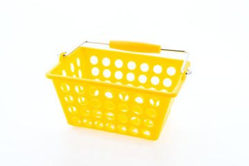 Shopping plastic basket isolated on white background