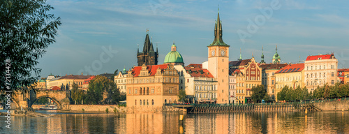 Nowoczesny obraz na płótnie Panorama of Prague Old Town from the river