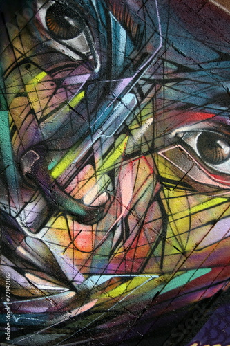 Naklejka na szybę visage,yeux,nez,bouche,tag,graffiti