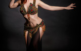 Fototapeta  - Arabian belly dancer sexy woman dancing bellydance