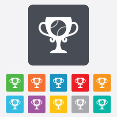 baseball sign icon. winner award cup symbol.