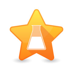 Sticker - Isolated star icon with a chemical test tube