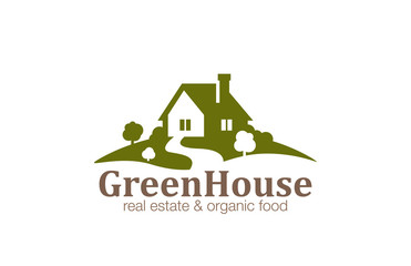 Poster - Real Estate House Logo design. Eco Natural Farm