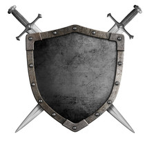 Coat Of Arms Medieval Knight Shield And Sword Isolated