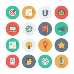 Aufkleber - Pixel perfect SEO services flat icons