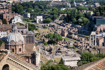 Fototapete - Ariel view of Roman Forum..