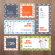 Set of flat design Christmas and New Year greeting cards
