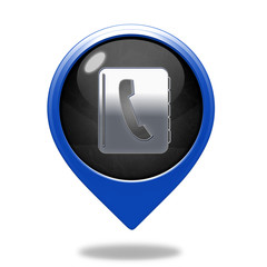 phonebook pointer icon on white background