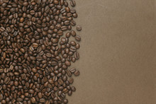 Caffe Edition, Coffee Beans On Old Brown Paper