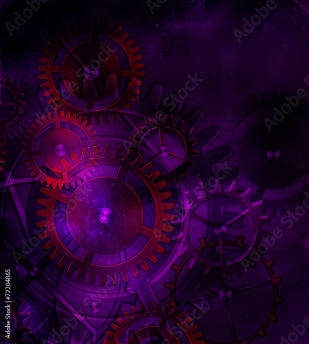 Obraz na płótnie canvas czteroczęściowy "tetraptyk" Mechanizm steampunk