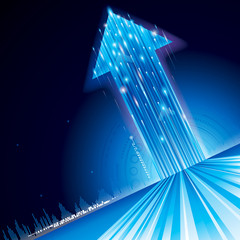 Aufkleber - Growth upward arrow sign abstract technology background.