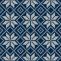 Wall Mural - Winter Holiday Seamless Knitted Pattern