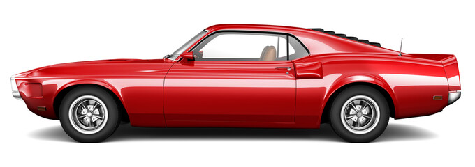 Wall Mural - Red classic muscle car