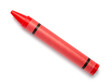 Red Crayon Wax Pencil on White Background