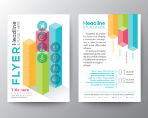 Wall Mural - isometric shape design brochure flyer layout vector template