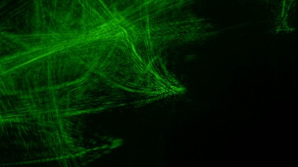 Green laser light. The reflection from the metal surface.