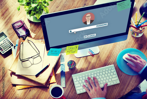 Fotografía Businessman Log In Computer Password Concept