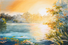 Painting - Sunset On The Lake