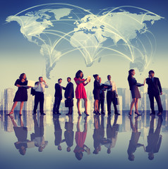 Poster - Business People Corporate Working Team Cityscape