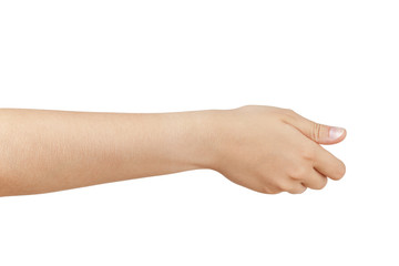Wall Mural - female teen hand to hold something like placard