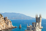 Fototapeta  - Swallow Nest castle and rock Parus (Sail), Crimea