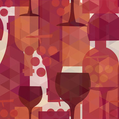 Wine and drink seamless pattern background