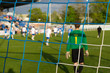 view from behind the goal.
