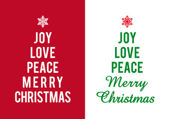 Wall Mural - christmas cards with typographic trees, vector