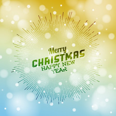 Wall Mural - Retro christmas label on blurred background