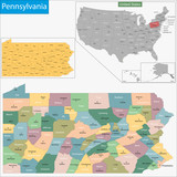 Fototapeta Mapy - Pennsylvania map