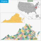 Fototapeta Mapy - Virginia map