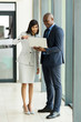 © michaeljung - indian businesswoman with african businessman using laptop