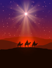 Christmas Star And Three Wise Men